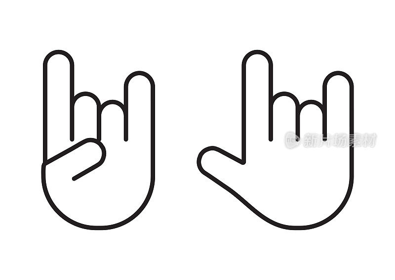Rock on vector. Hand gesture icon. Heavy metal music sign.